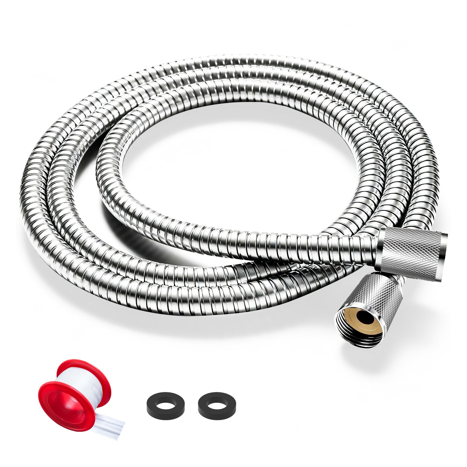 FEELSO Edelstahl Duschschlauch, Auslaufsicher, Universeller Standard G1/2, Langes Brauseschlauch für Anti-Explosions & Knickschutz & Hochdruckbeständig, Ersatz Shower Hose
