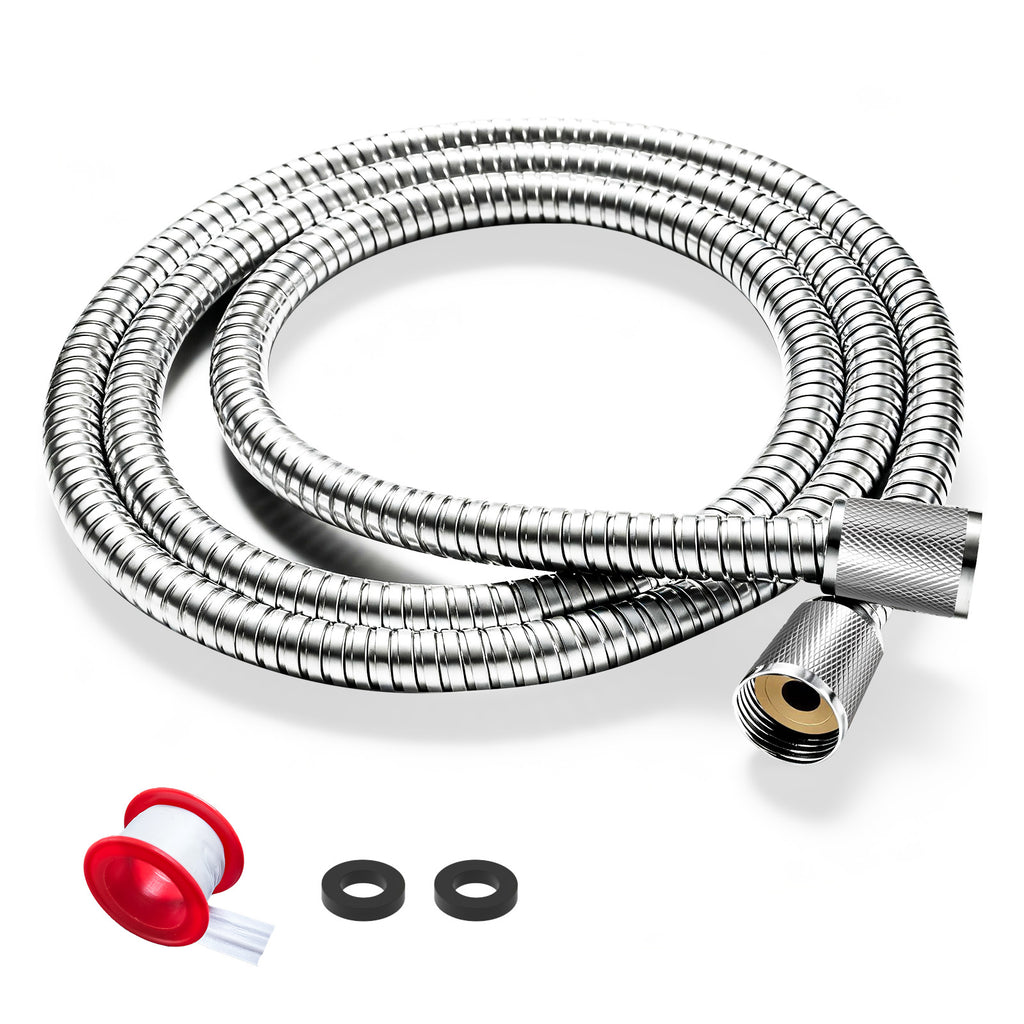 FEELSO Edelstahl Duschschlauch, Auslaufsicher, Universeller Standard G1/2, Langes Brauseschlauch für Anti-Explosions & Knickschutz & Hochdruckbeständig, Ersatz Shower Hose