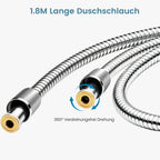 FEELSO Edelstahl Duschschlauch, Auslaufsicher, Universeller Standard G1/2, Langes Brauseschlauch für Anti-Explosions & Knickschutz & Hochdruckbeständig, Ersatz Shower Hose