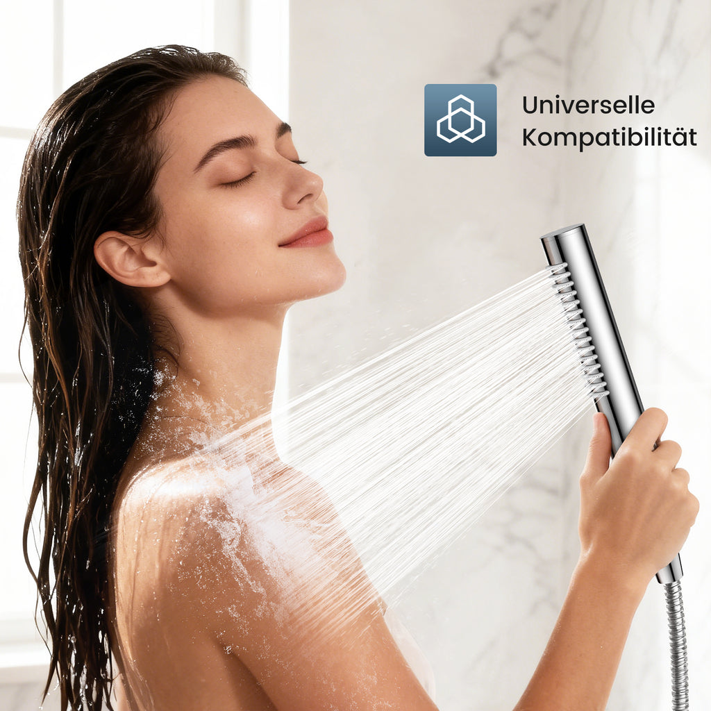 FEELSO Duschkopf Filter für Badezimmer, Hochdruck Wassersparender Handbrause mit AntiKalk Silikondüsen-ABS Chrom, Edelstahl Universal Shower Head für Baden und Spa