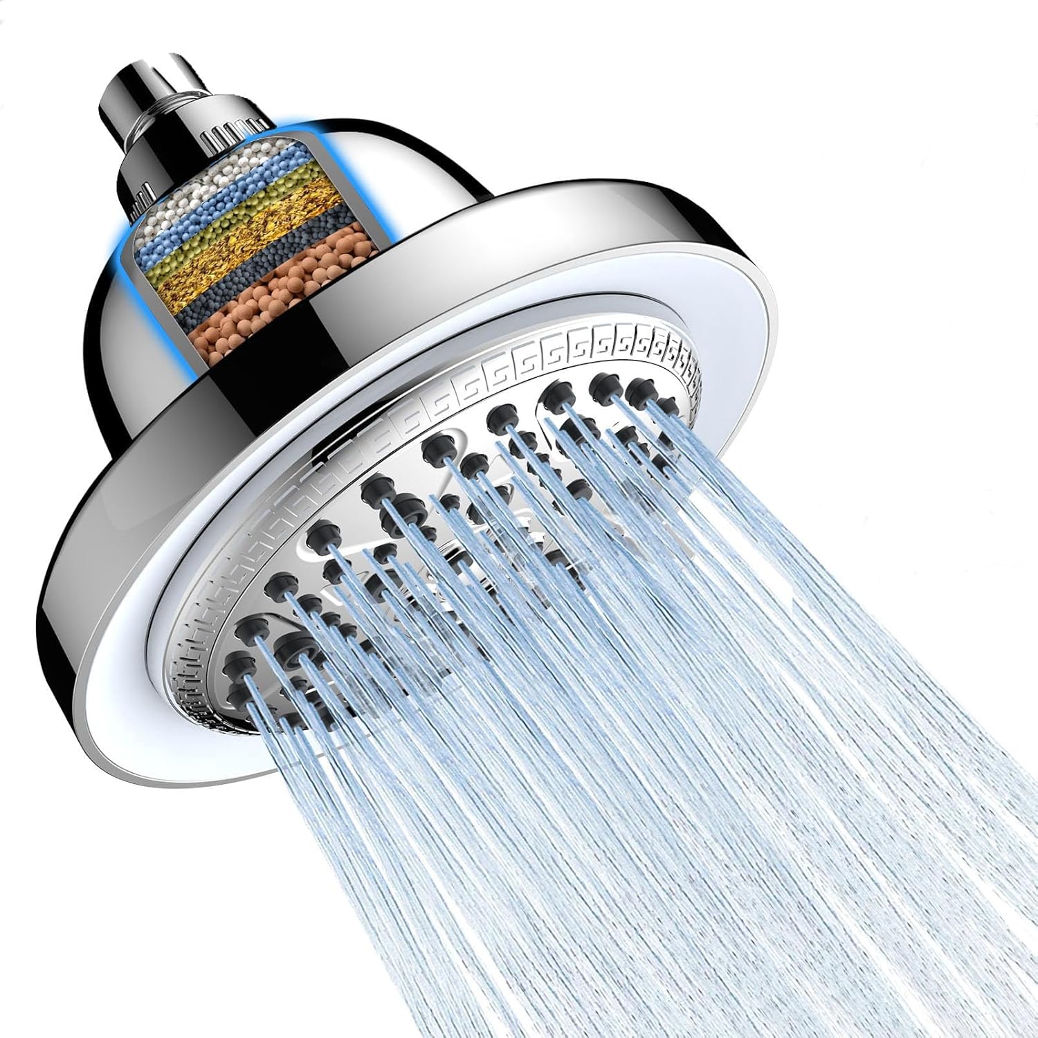 FEELSO LED Duschkopf Regendusche 6,3 Zoll
