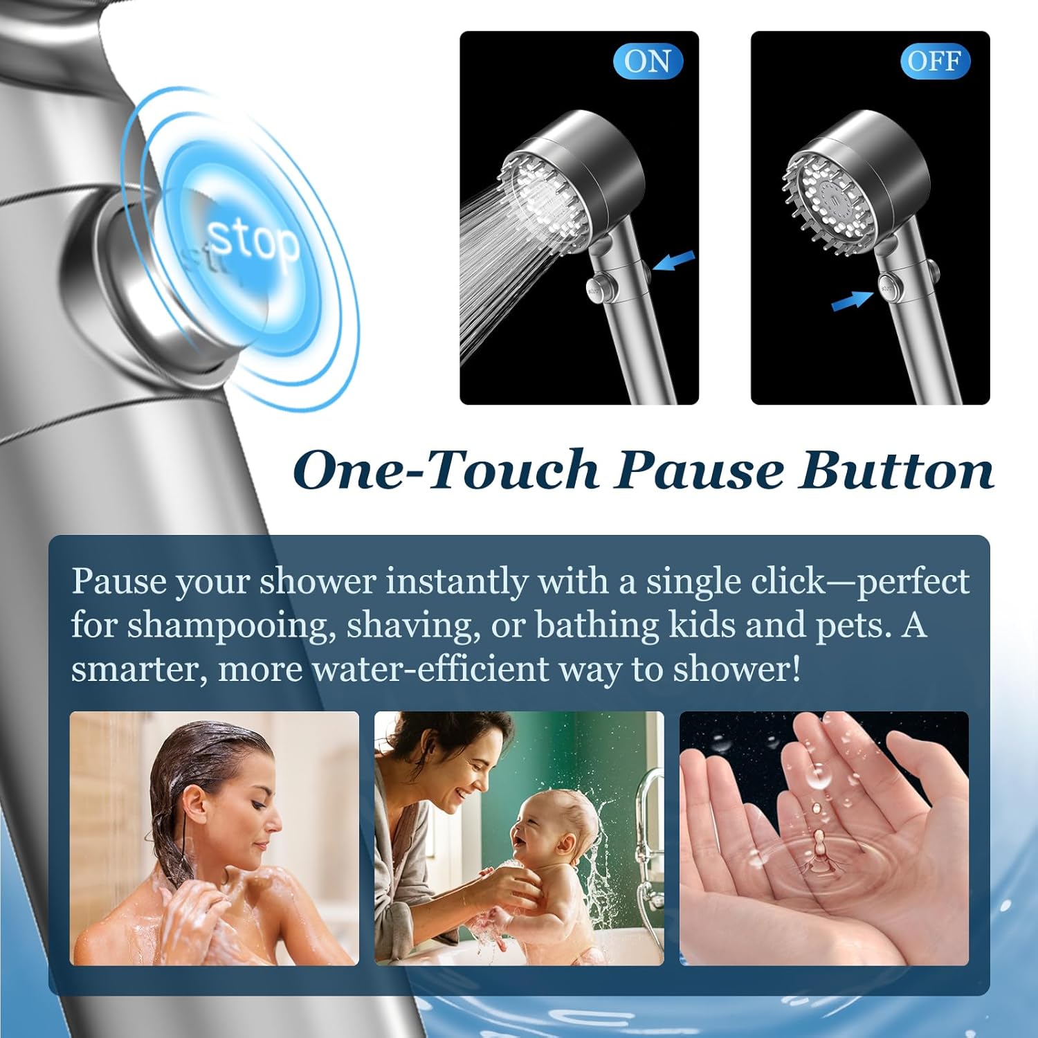 FEELSO Hochdruck-4-Strahl-Duschkopf mit Filtern