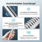 FEELSO Duschkopf Filter für Badezimmer, Hochdruck Wassersparender Handbrause mit AntiKalk Silikondüsen-ABS Chrom, Edelstahl Universal Shower Head für Baden und Spa