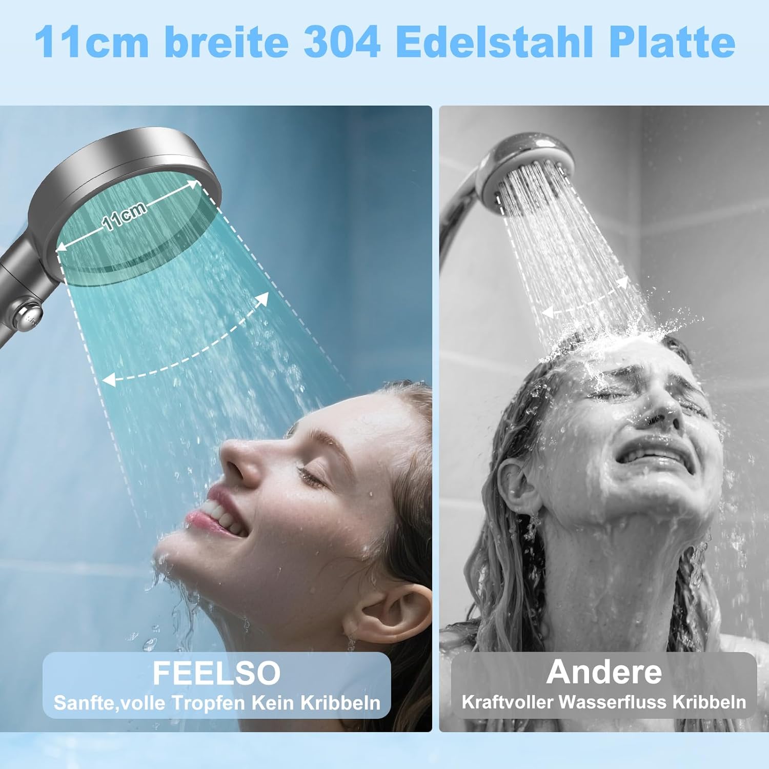 FEELSO Duschkopf mit Filter Gegen Chlor und Schwermetall für Hartes Wasser