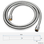 FEELSO Edelstahl Duschschlauch, Auslaufsicher, Universeller Standard G1/2, Langes Brauseschlauch für Anti-Explosions & Knickschutz & Hochdruckbeständig, Ersatz Shower Hose