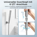 FEELSO Duschkopf Filter für Badezimmer, Hochdruck Wassersparender Handbrause mit AntiKalk Silikondüsen-ABS Chrom, Edelstahl Universal Shower Head für Baden und Spa