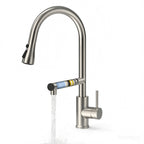 FEELSO Wasserhahn Küche Ausziehbar, 360°Drehbare Küchenarmatur mit Filter, Hochdruck Spültischarmatur mit 2 Strahlarten aus Edelstahl
